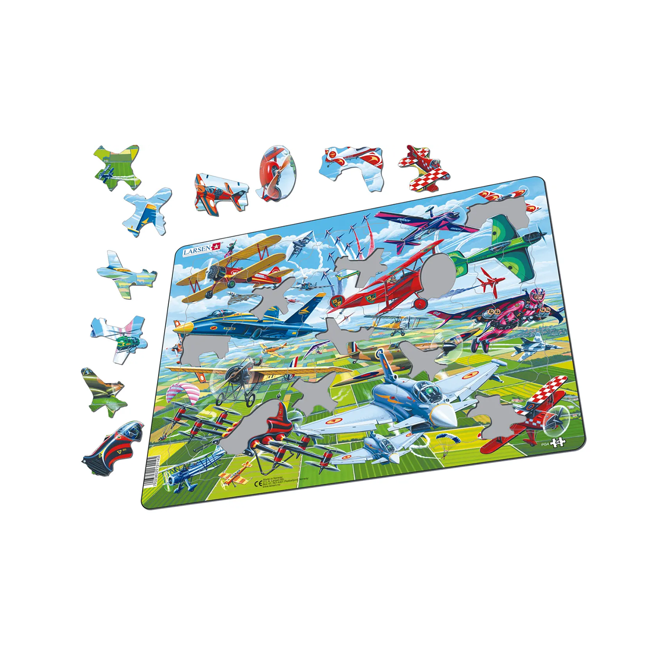 Puzzle Maxi tipuri de Avioane 64 piese, Larsen
