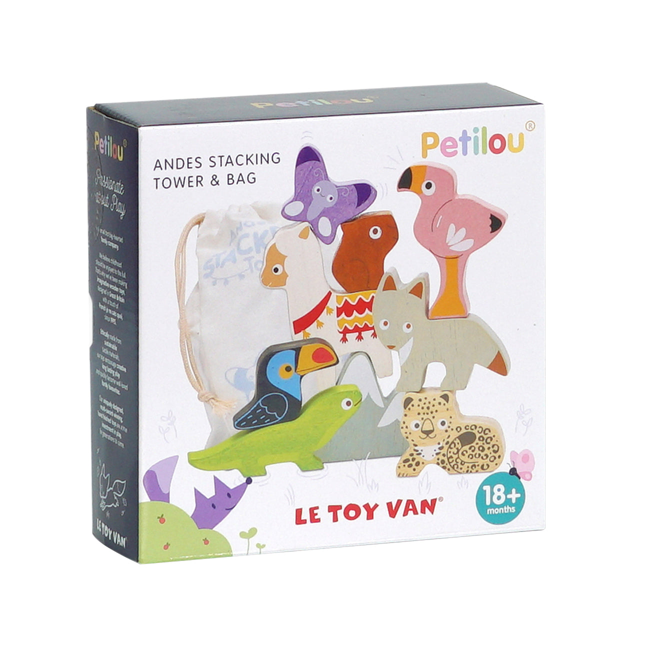 Jucarie de stivuit animale, din lemn, +18 luni, Le Toy Van
