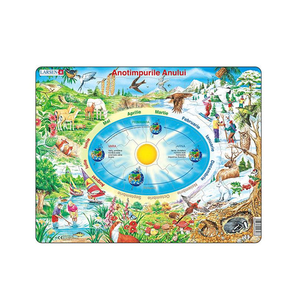 Puzzle maxi Anotimpurile, orientare tip vedere,  44 de piese, Larsen