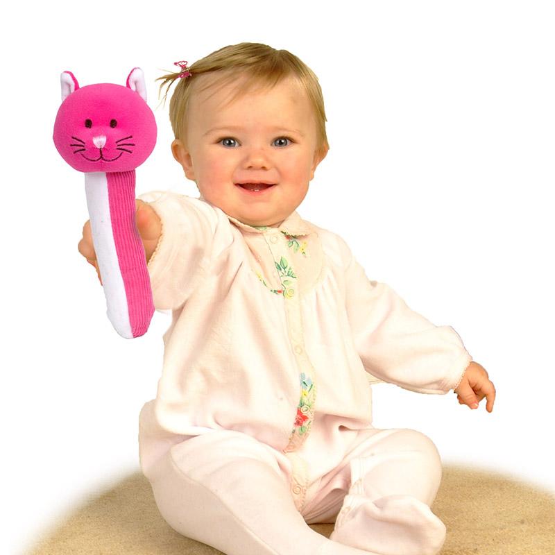 Jucarie plus bebe zornaitoare Squeakaboo Pisica, 0 ani+, Fiesta - Manute Creative