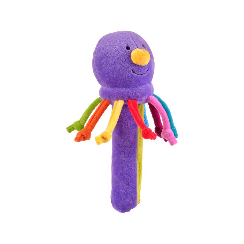 Jucarie plus bebe zornaitoare Squeakaboo Caracatita, 0 ani+, Fiesta - Manute Creative