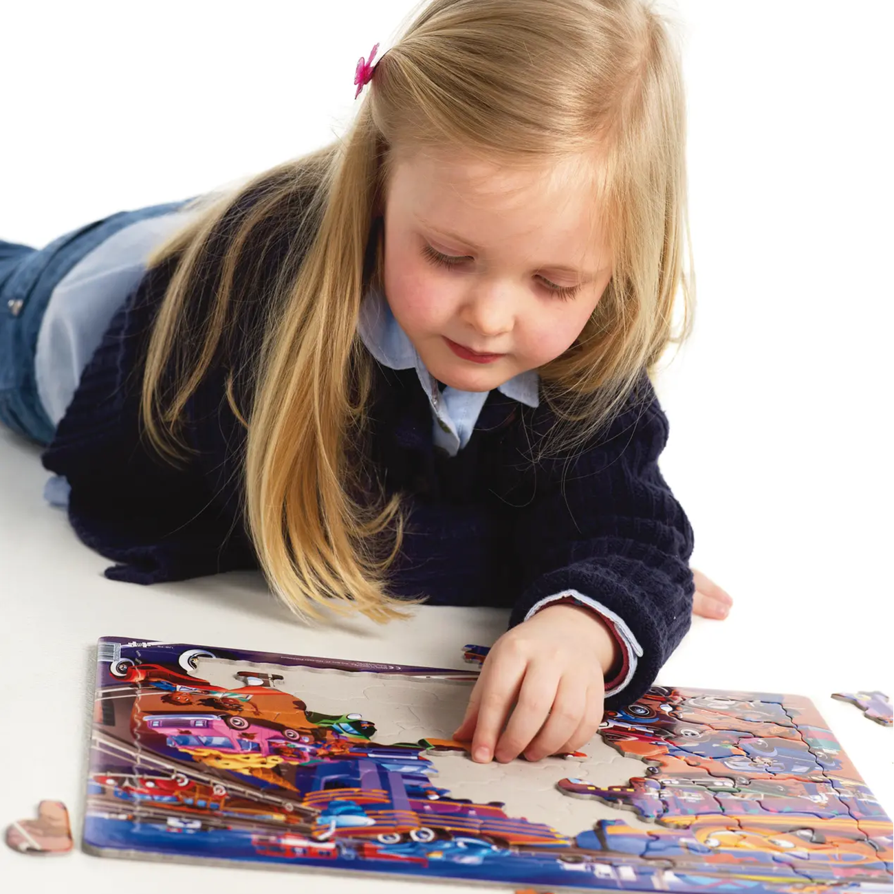 Puzzle Maxi Oprire pe autostrada, 58 piese, Larsen