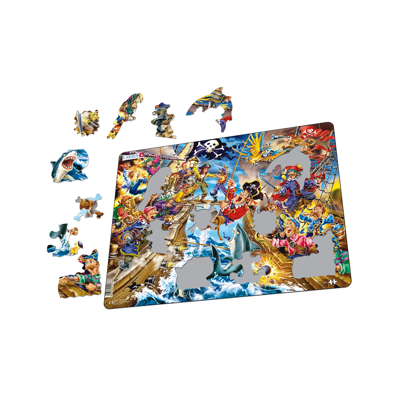 Puzzle Maxi Batalia Piratilor, 39 piese, Larsen