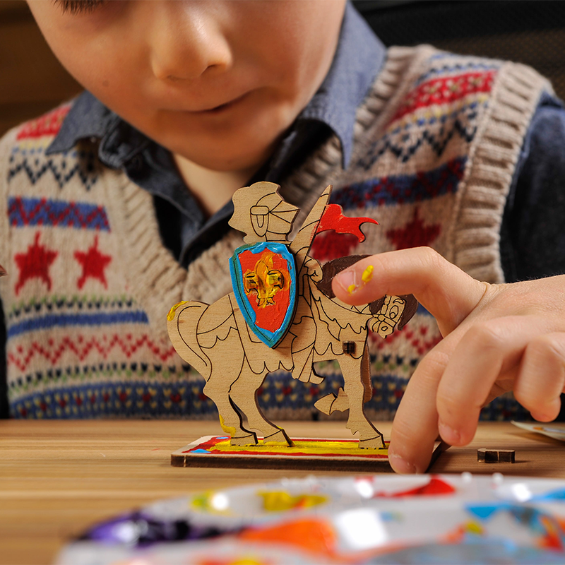 Puzzle Cavaler, din lemn, +5 ani, uGears
