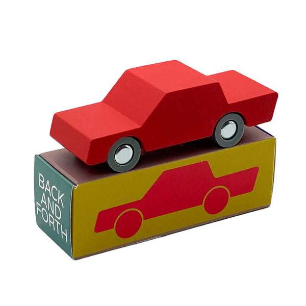 Masinuta handmade din lemn, rosu, Waytoplay