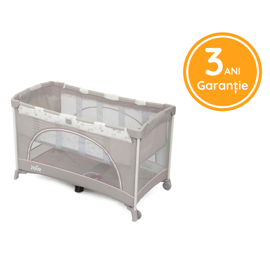 Patut pliant cu 2 niveluri Allura 120 cm, Flowers Forever, Joie