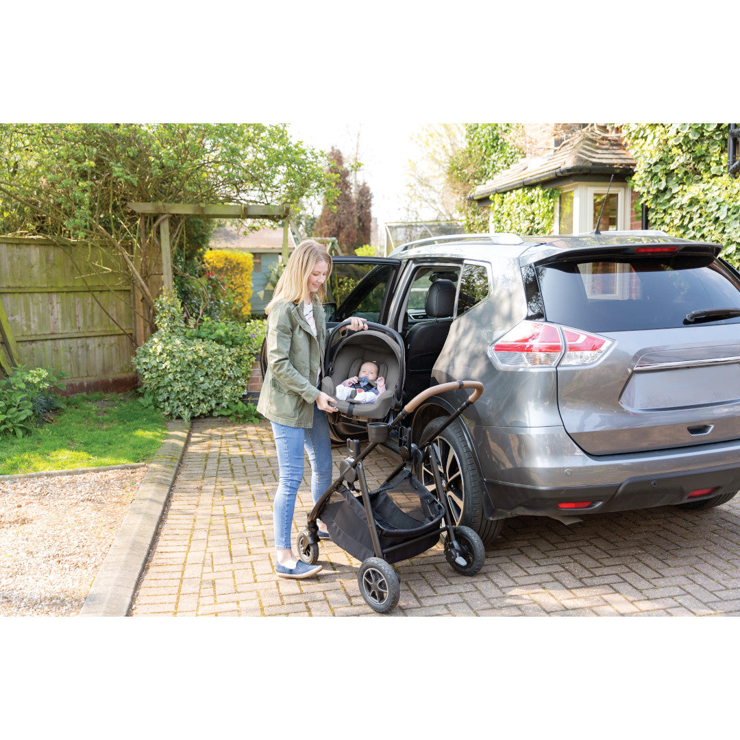 Scoica auto i-Snug 2 cu tetiera reglabila, 40-75 cm, Pebble, testata ADAC si certificata R129, Joie