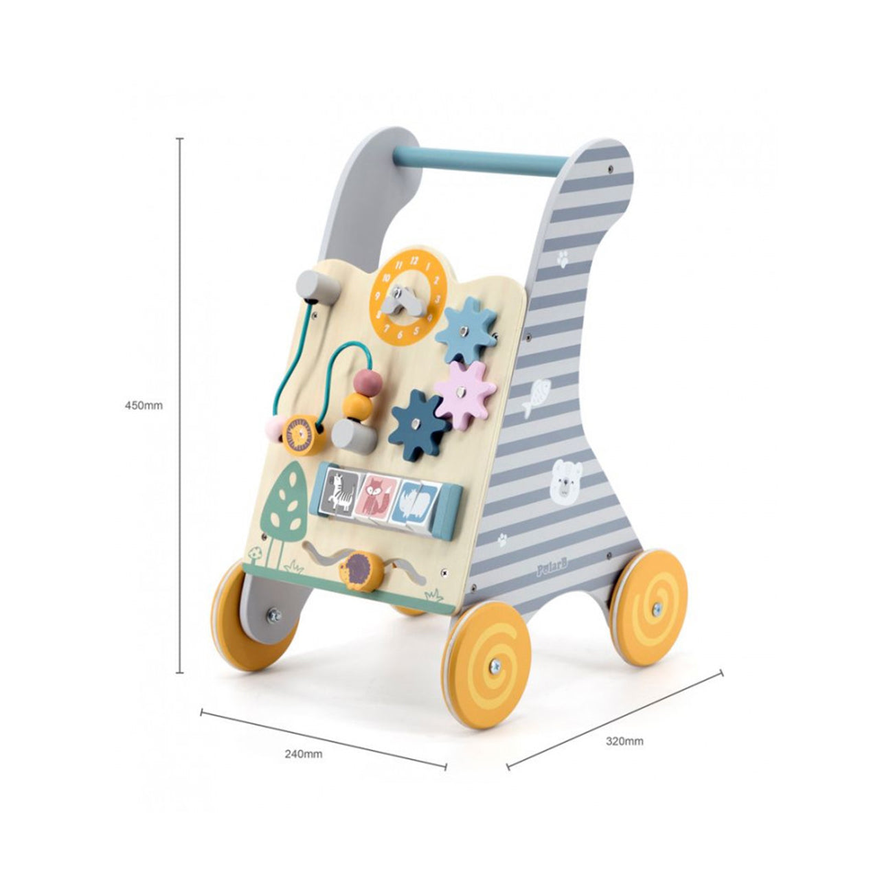 Antemergator din lemn cu activitati Montessori, +18 luni, PolarB, VIGA