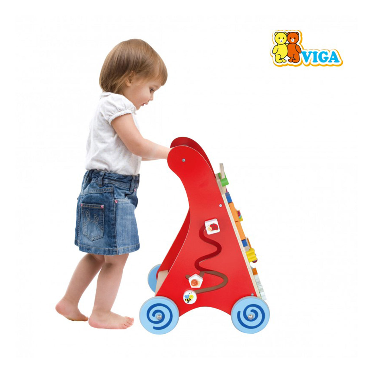 Antemergator din lemn cu activitati tip Montessori, +12 luni, VIGA