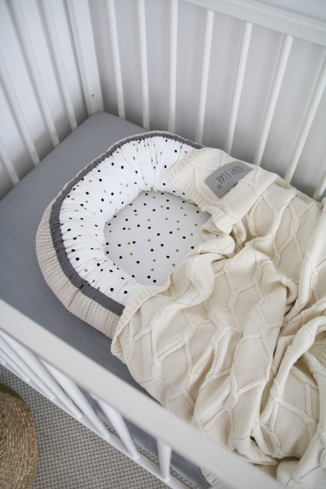 Babynest Confetti & Beige, Cuib pentru Bebelusi, Ajustabil, Tiny Star