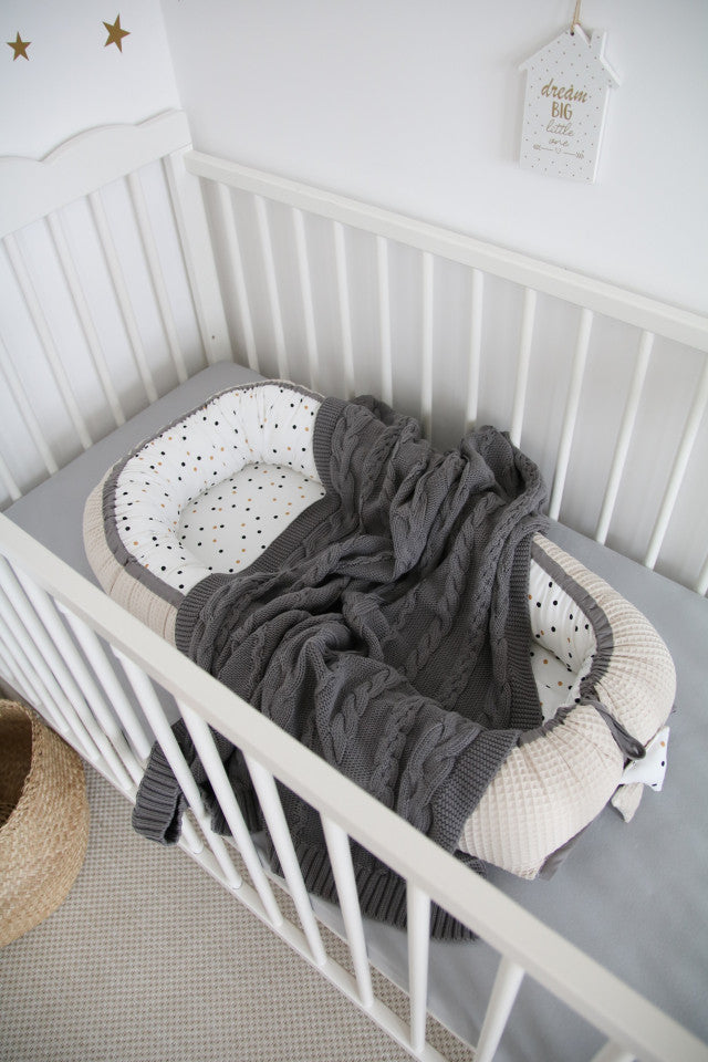 Babynest Confetti & Beige, Cuib pentru Bebelusi, Ajustabil, Tiny Star