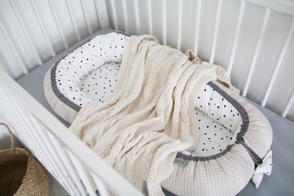 Babynest Confetti & Beige, Cuib pentru Bebelusi, Ajustabil, Tiny Star