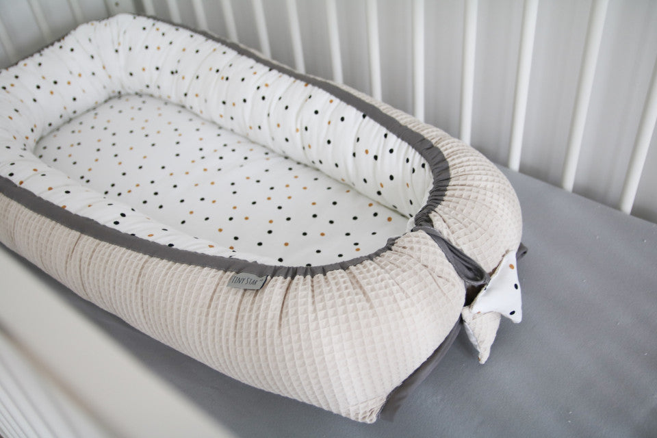 Babynest Confetti & Beige, Cuib pentru Bebelusi, Ajustabil, Tiny Star