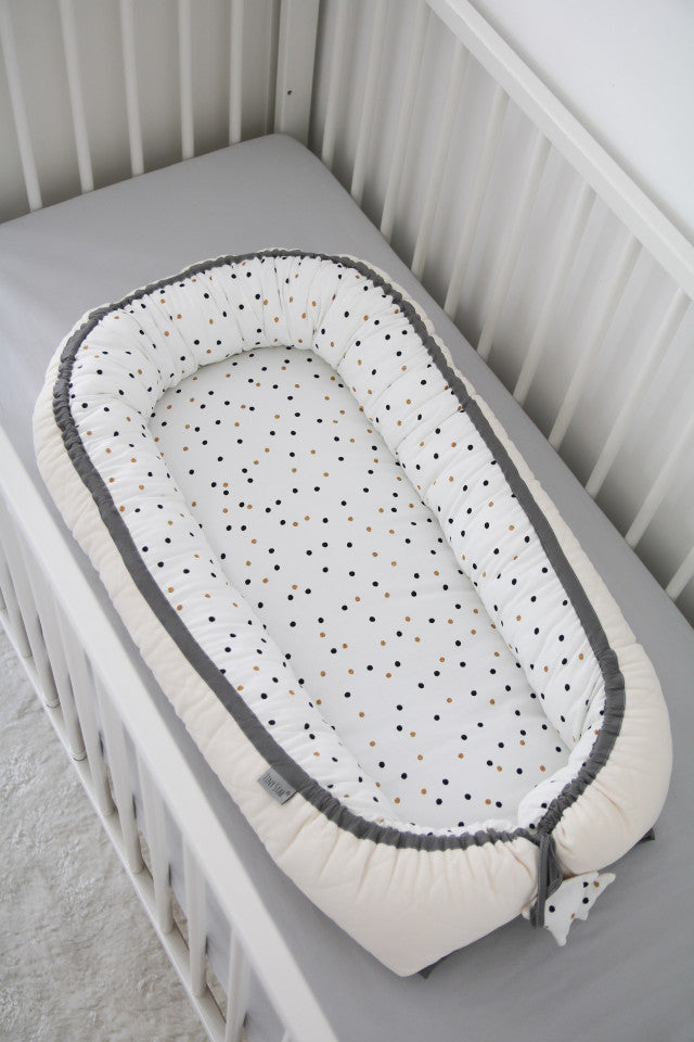 Babynest Confetti & Beige, Cuib pentru Bebelusi, Ajustabil, Tiny Star