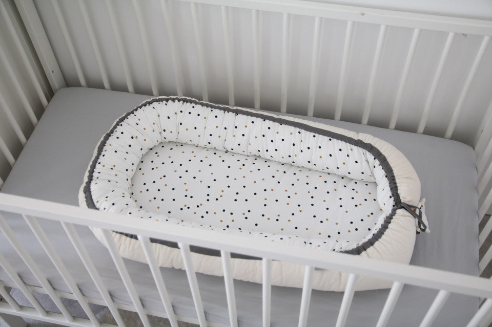 Babynest Confetti & Beige, Cuib pentru Bebelusi, Ajustabil, Tiny Star