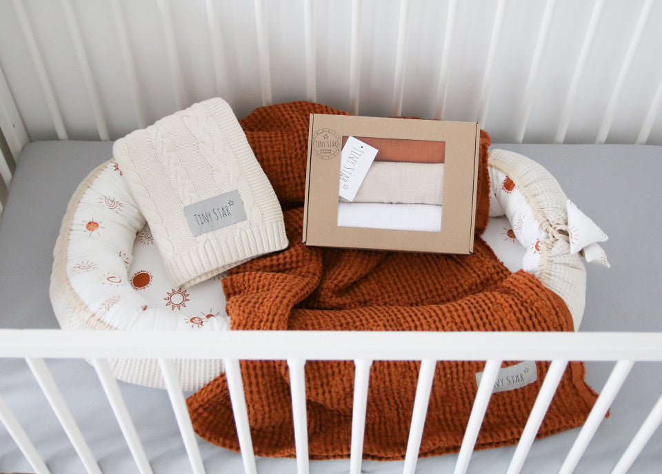 Babynest  Sunshine&Beige, Cuib pentru Bebelusi, Ajustabil, Tiny Star