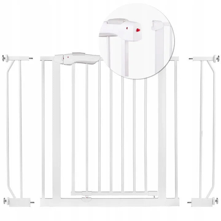 Bariera de siguranta, inchidere dubla, ajustabila de la 75 - 105 cm, Alba, Nukido