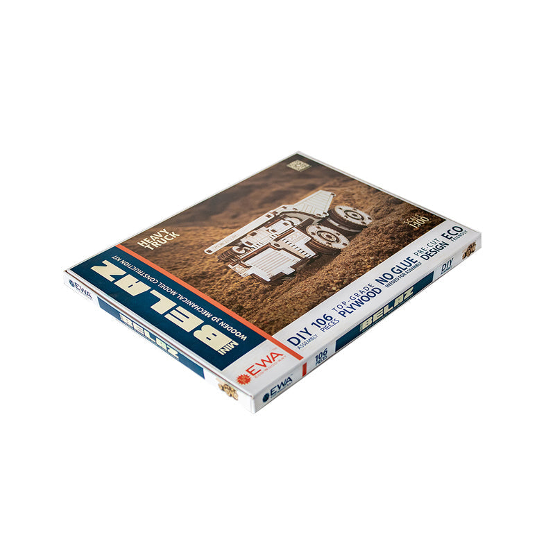 Set constructie cu mecanism Puzzle 3D BELAZ MINI din lemn 106 piese @ EWA