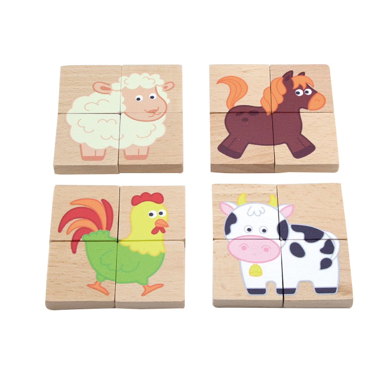 Figurine din lemn magnetice cu animale, +18 luni, Viga
