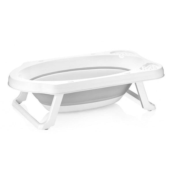 Cadita pliabila pentru bebelusi cu dop de scurgere, Maja, 82 x 48 x 23.5 cm, Nordic Grey, Keeeper