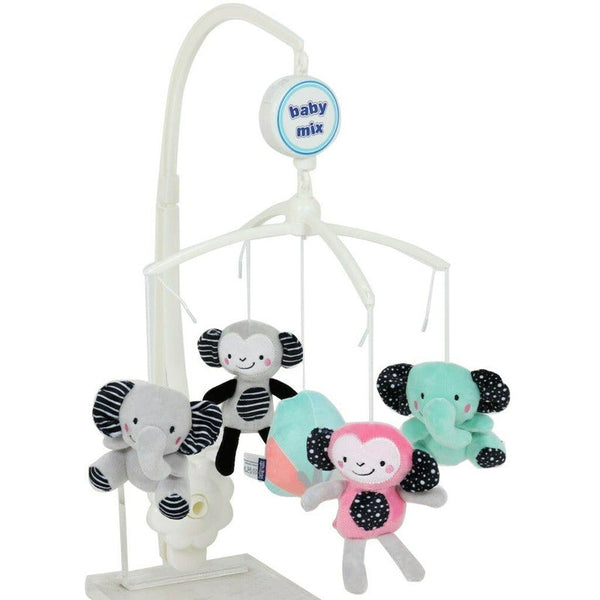Carusel pentru patut, Cu 5 jucarii din plus, Zoo, Baby Mix