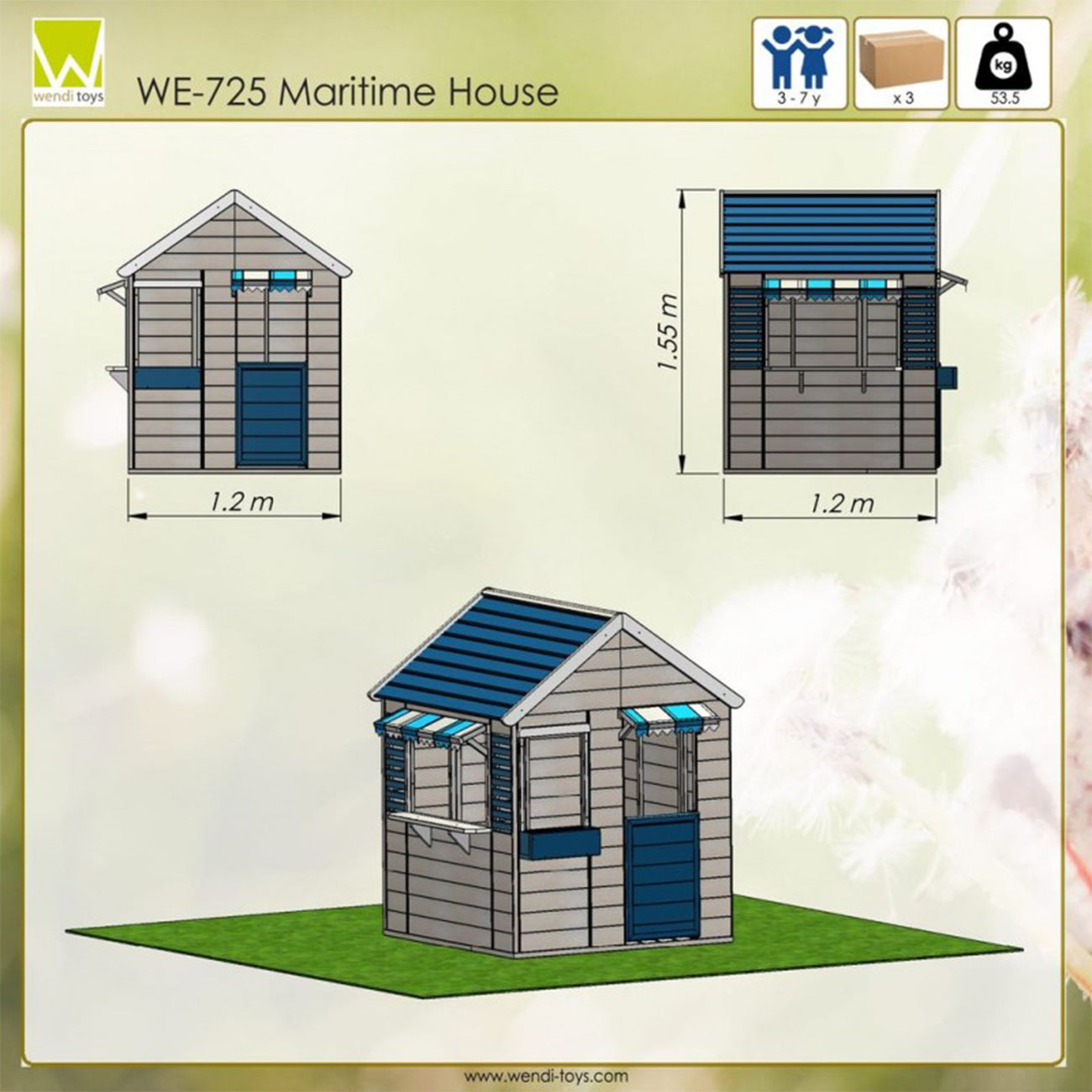 Casuta de gradina pentru copii, Maritime House, +3ani, Wendi Toys