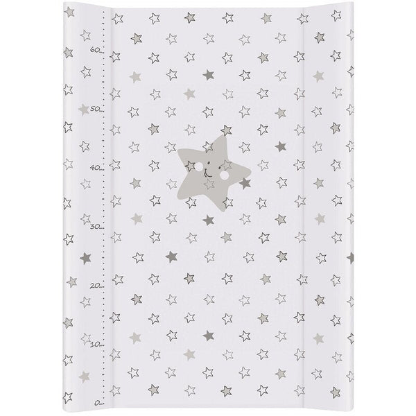 Saltea de infasat, Cu Intaritura, 70x50 cm, Happy Stars Grey, Ceba Baby