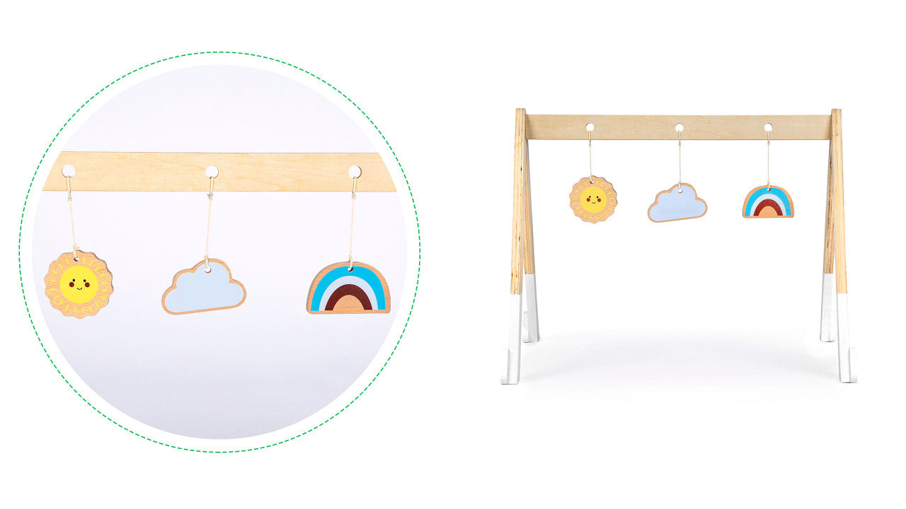 Centru de Activitati Bebe, cu Jucarii, din Lemn, Gimnatica, Baby Gym, Ecotoys