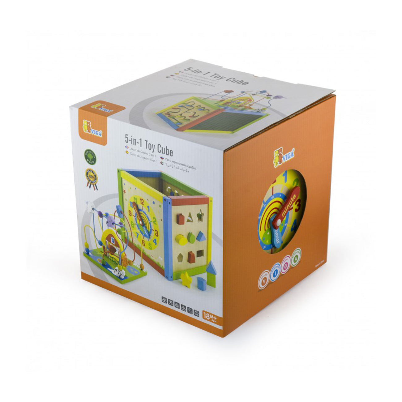 Centru de activitati mare 5 in 1, din lemn, tip Montessori, +18luni, VIGA