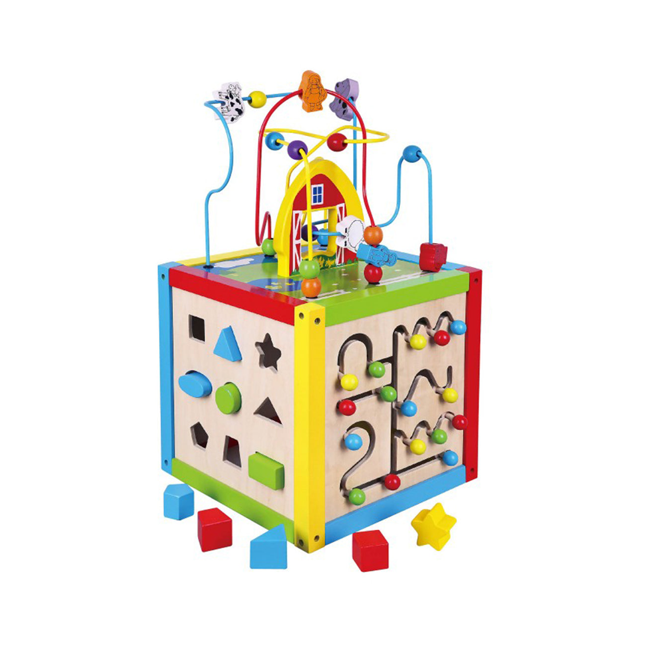 Centru de activitati mare 5 in 1, din lemn, tip Montessori, +18luni, VIGA