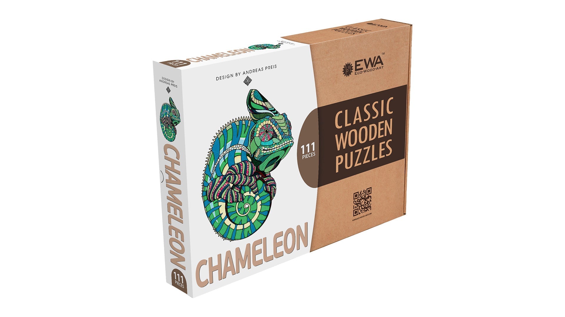 Puzzle din lemn, CHAMELEON, 111 piese @ EWA