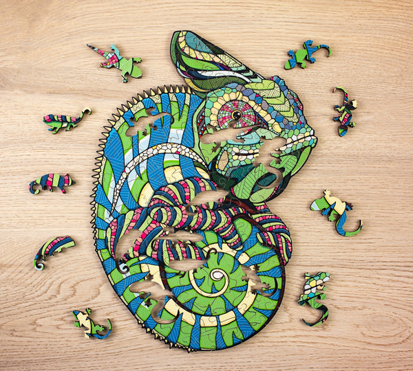 Puzzle din lemn, CHAMELEON, 111 piese @ EWA