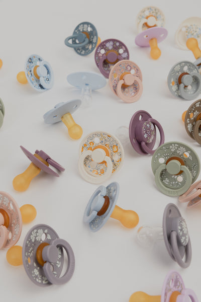 BIBS x LIBERTY - Set 2 suzete Colour Capel Latex, tetina rotunda, 6 luni+-Fossil Grey/Mauve