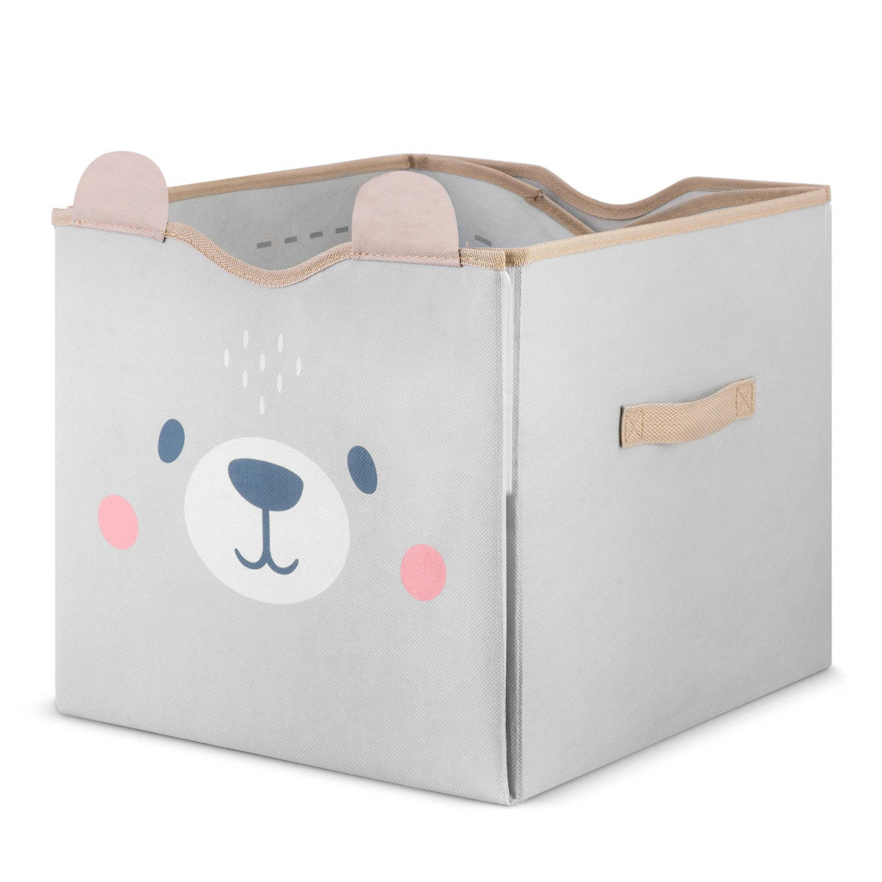 Covoras educational pentru copii, 103,5 x 97,5 cm, 2in1, Organizator jucarii, 33 x 39 x 36,5 cm, Nukido, Gri