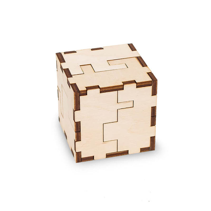 Set constructie mini cu mecanism Puzzle 3D JIGSAW CUBE-3D din lemn 24 piese @ EWA