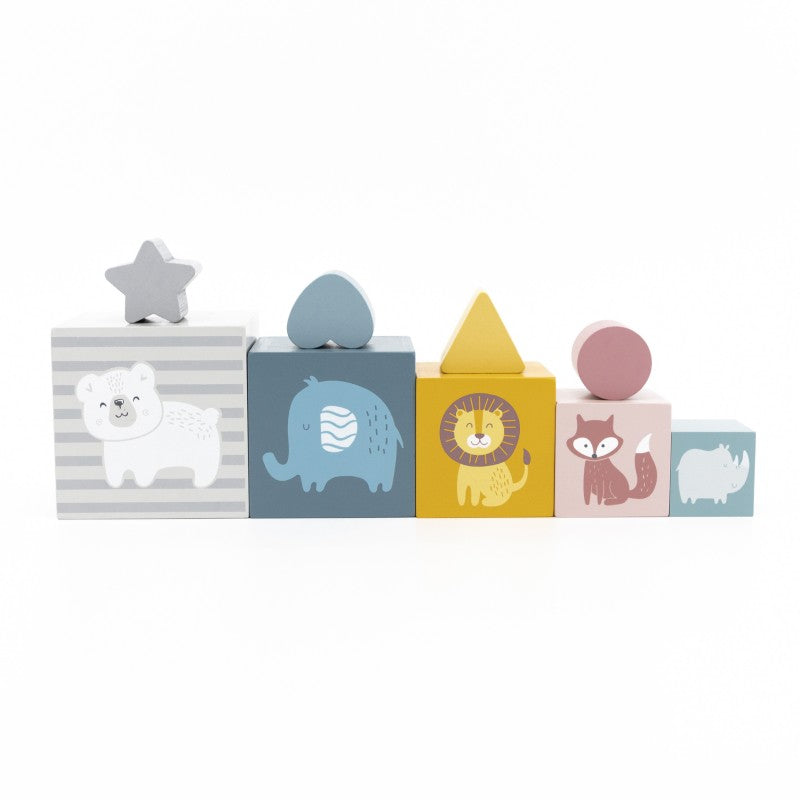 Cuburi de stivuit, tip Montessori, + 12 luni, PolarB, VIGA