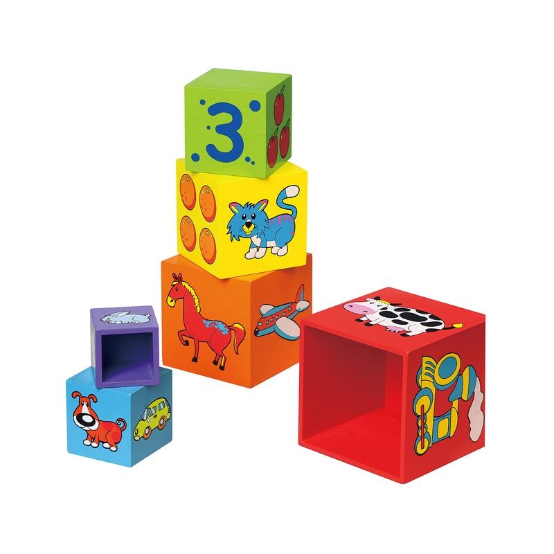Cuburi de stivuit, tip Montessori, +12 luni, VIGA