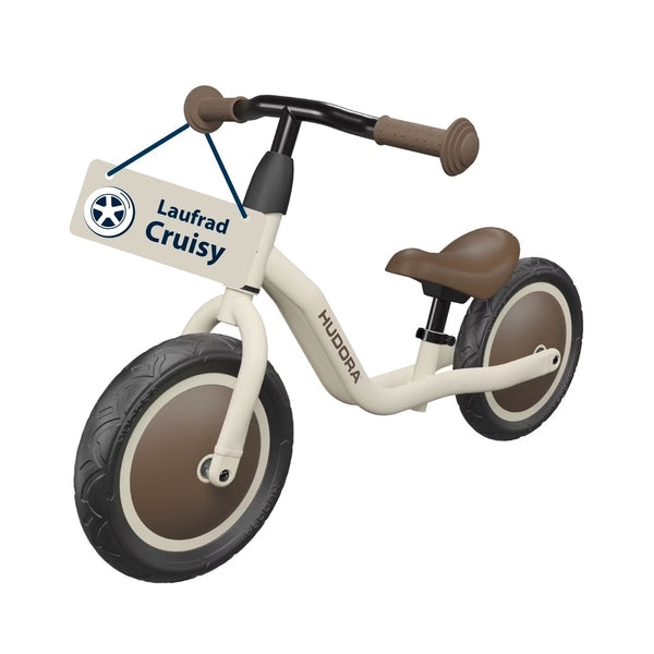 Bicicletă Fără Pedale Hudora Cruisy, 18 Luni+, Culoare Mocha Primii Pași Siguri și Stilați