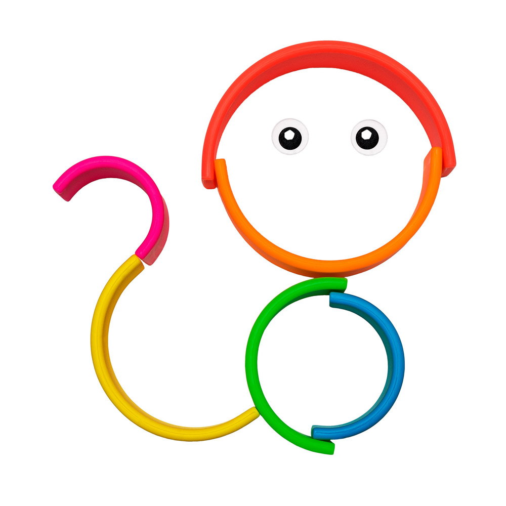 Rainbow, joc montessori de stivuire, 6 piese, neon, Dena Toys