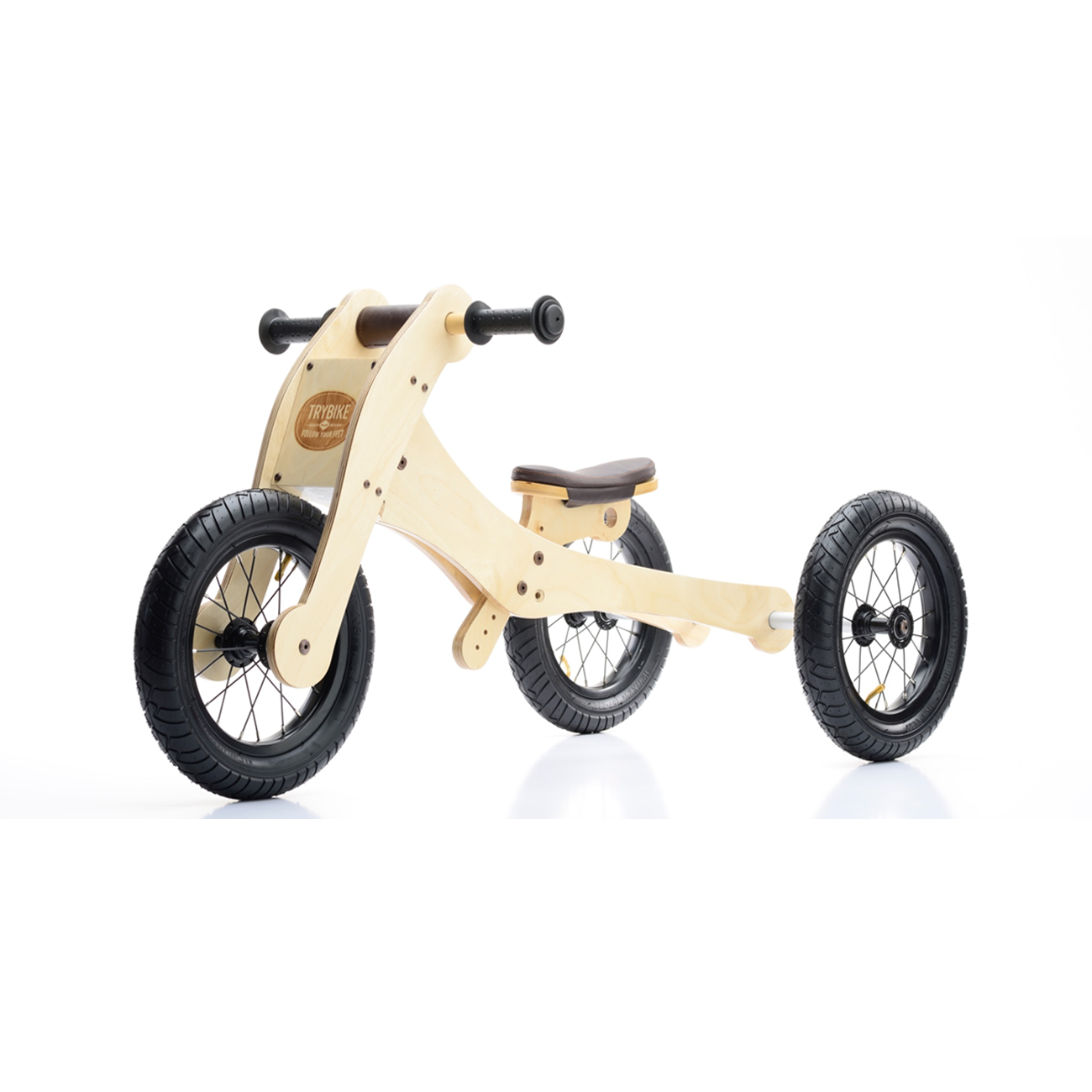 Bicicleta fara pedale 4 in 1, lemn, Trybike