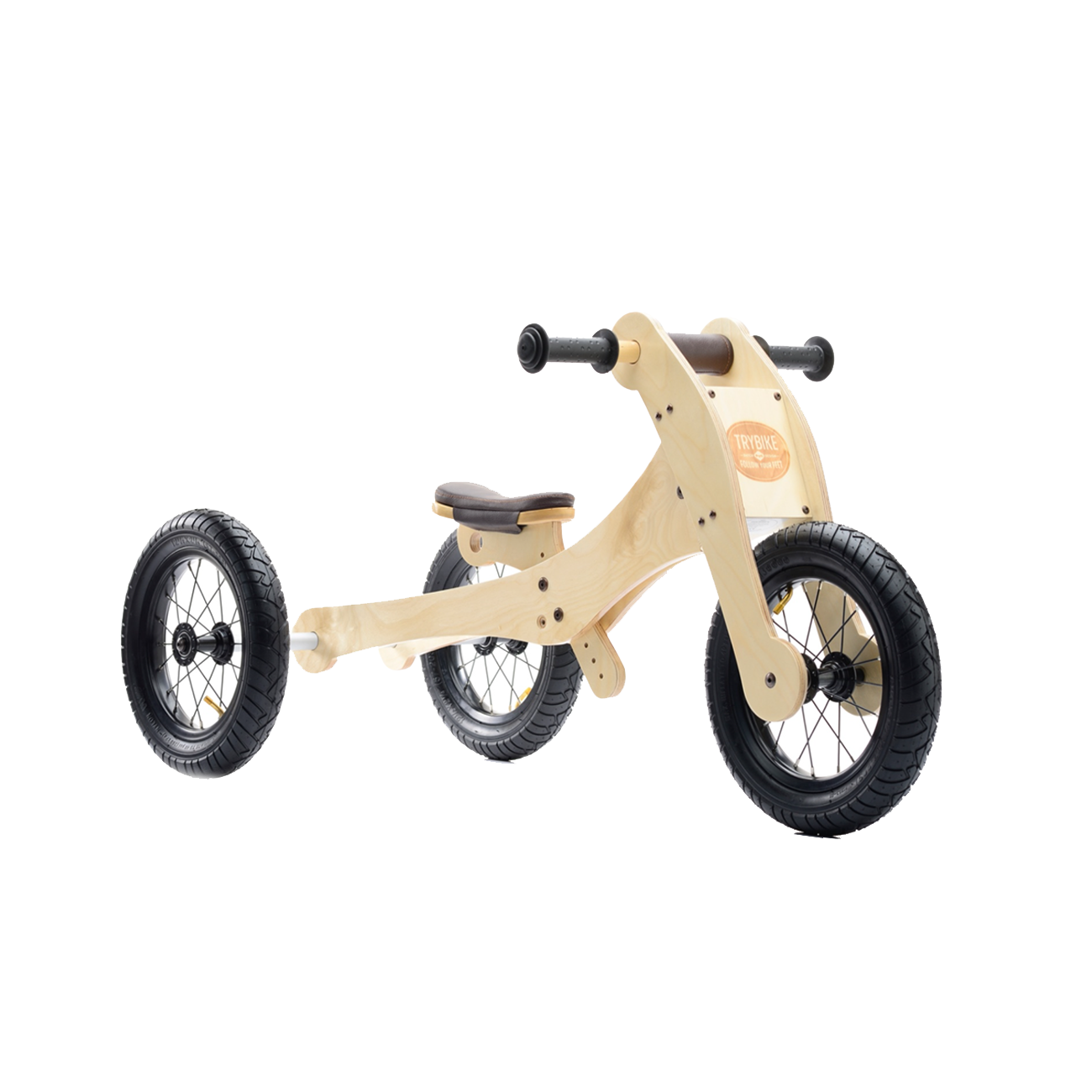 Bicicleta fara pedale 4 in 1, lemn, Trybike
