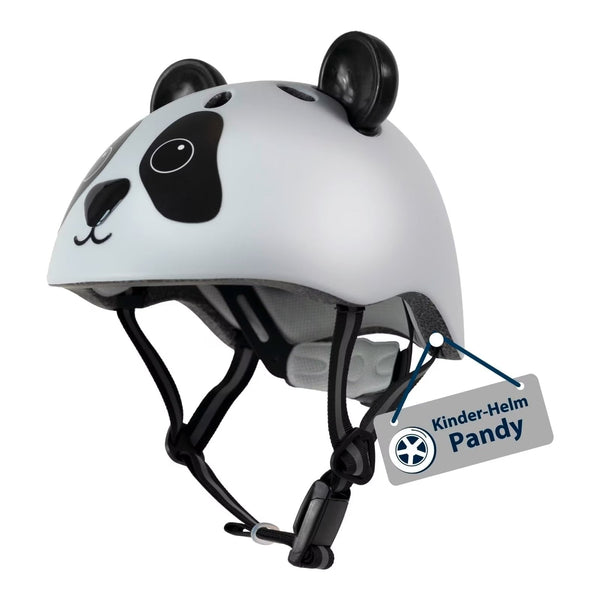Cască Protectie Pentru Copii Hudora Panda, Crem/Negru, Mărimea 44 47 Cm