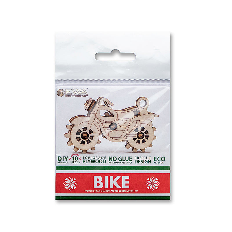 Set constructie mini cu mecanism Puzzle 3D EWICK: BIKE din lemn 10 piese @ EWA