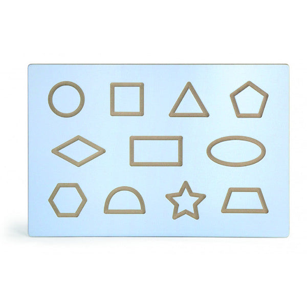 Panou educativ Exerseaza scrierea - Forme geometrice, din lemn, +3ani, VIGA