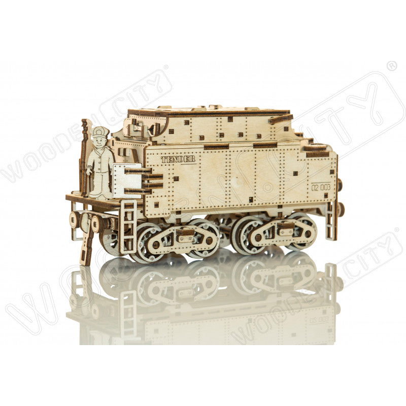 Expres cu vagon pe sine - puzzle mecanic 3D, Wooden City