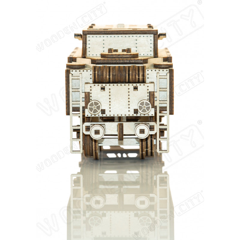 Expres cu vagon pe sine - puzzle mecanic 3D, Wooden City