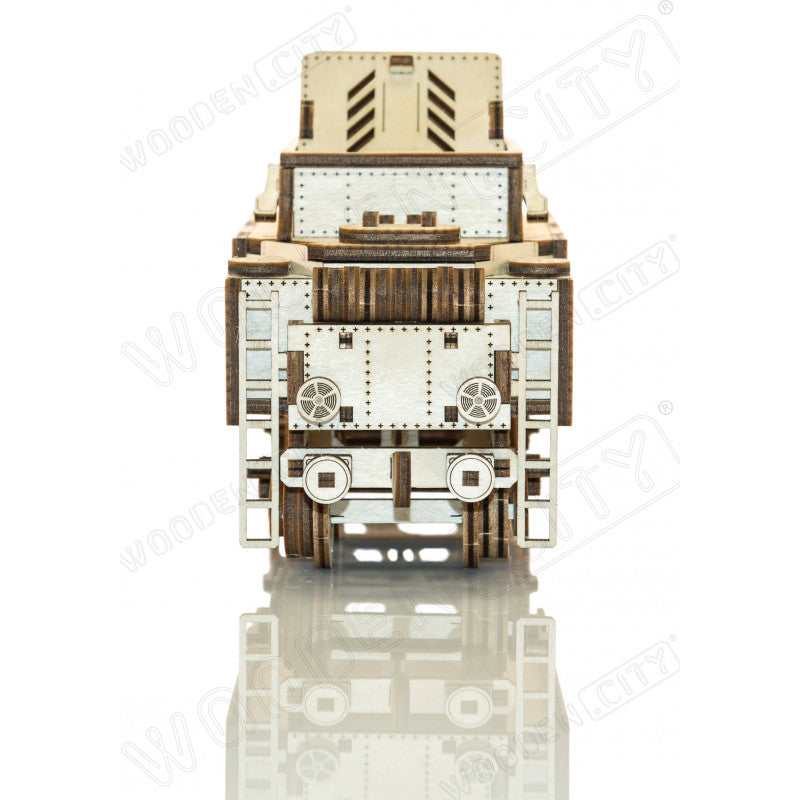 Expres cu vagon pe sine - puzzle mecanic 3D, Wooden City