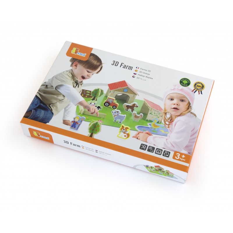 Ferma 3D, din lemn, Tip Montessori, +3ani, VIGA