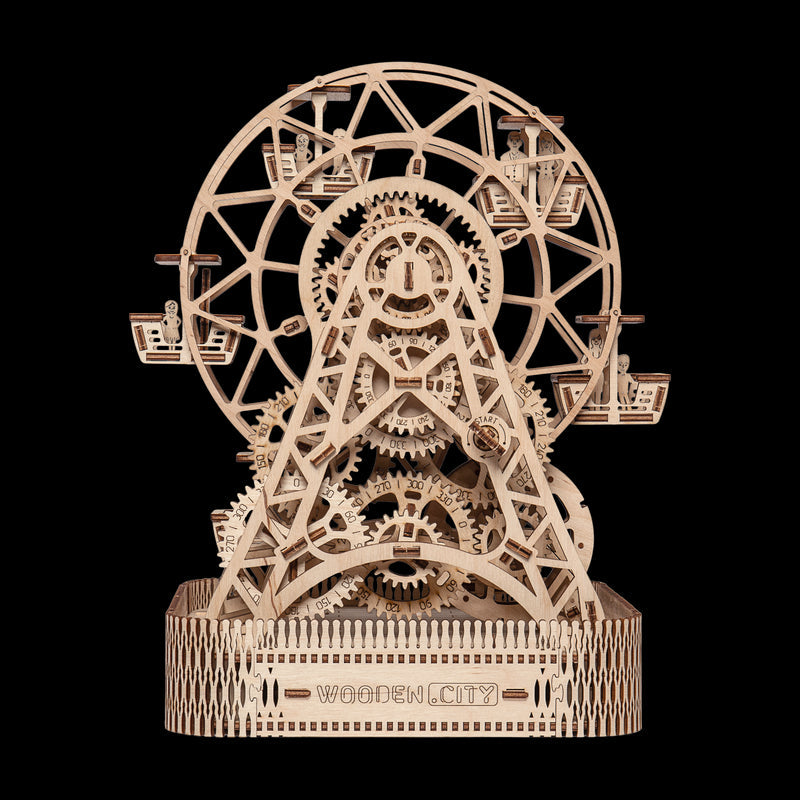 Puzzle 3D Ferris Wheel - Kit model mecanic, Wooden City