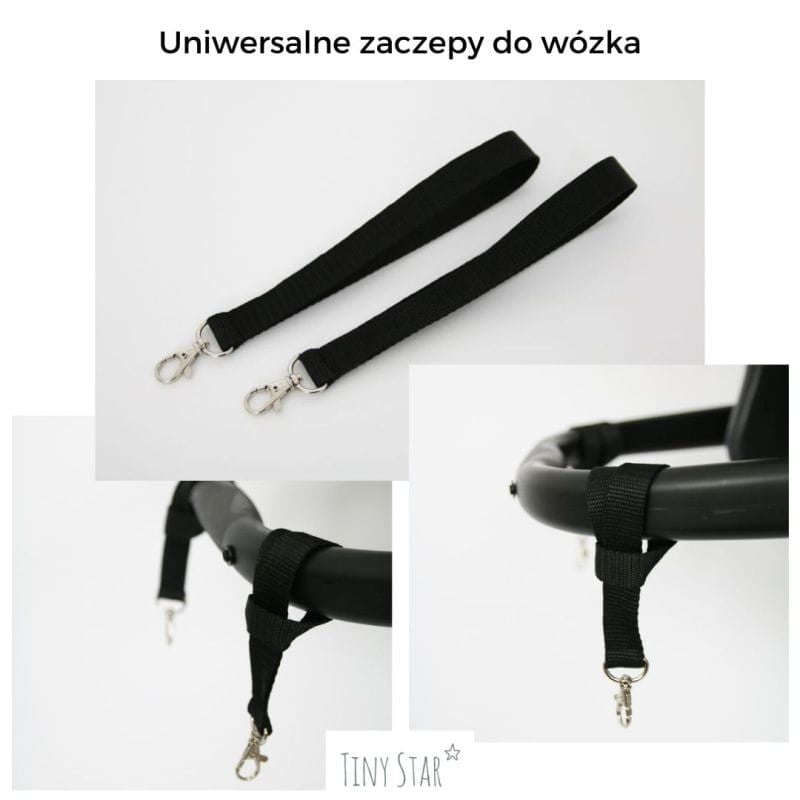 Geanta mamicii, pentru carucior si plimbare, Black, Tiny Star